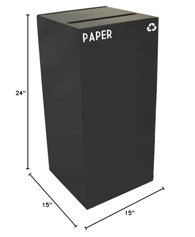 Eco-Friendly 32 Gallon Recycling Bin - Coffee Black Finish with Paper Slot Opening | Perfect for Offices, Homes & Schools | Sustainable Waste Management Solution
