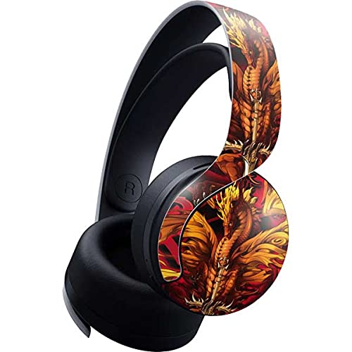 Premium Skinit Decal Gaming Skin for PS5 Pulse 3D Wireless Headset - Tate & Co. Fire Dragon Design | Protective Vinyl Cover for Gaming Sessions & Travel