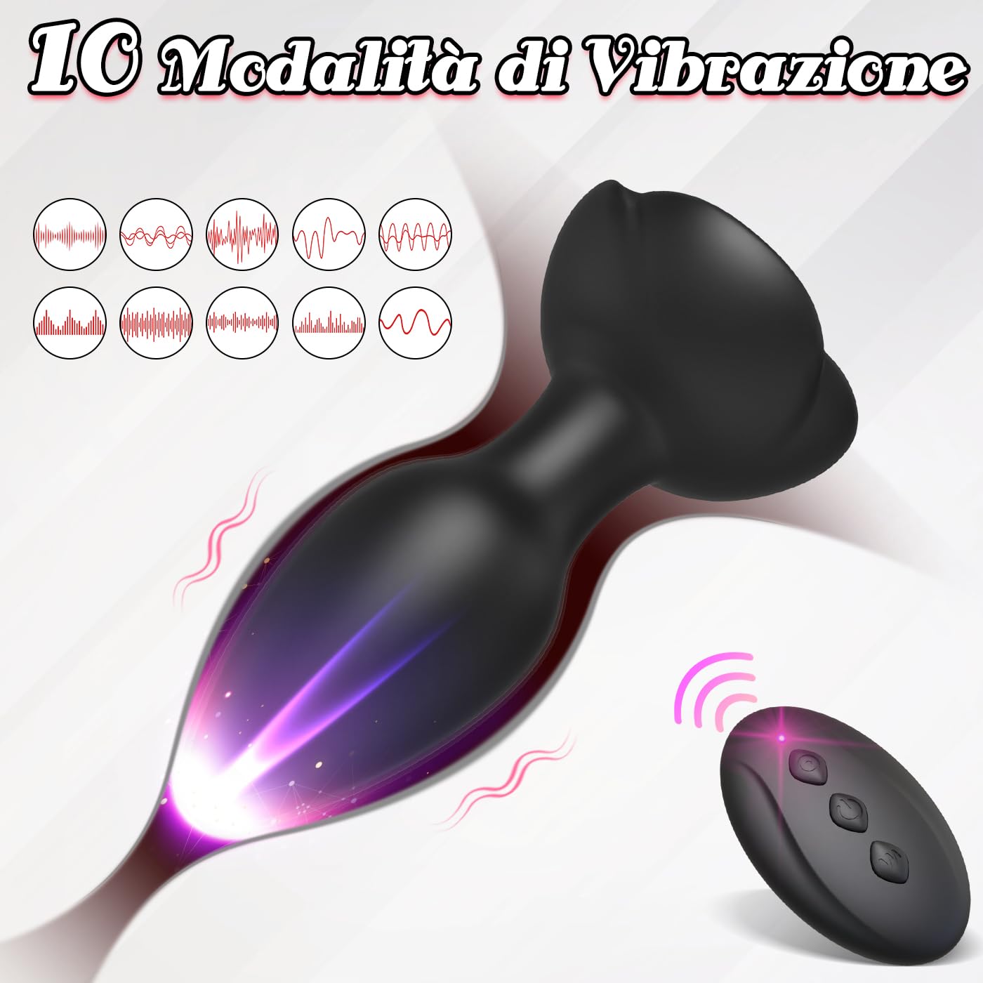 Remote Control Anal Vibrator for Women & Men - 10 Powerful Vibration Modes, Prostate Massager, Silicone Butt Plug Sex Toy for Couples Play, BDSM, Solo Pleasure & Sensual Exploration