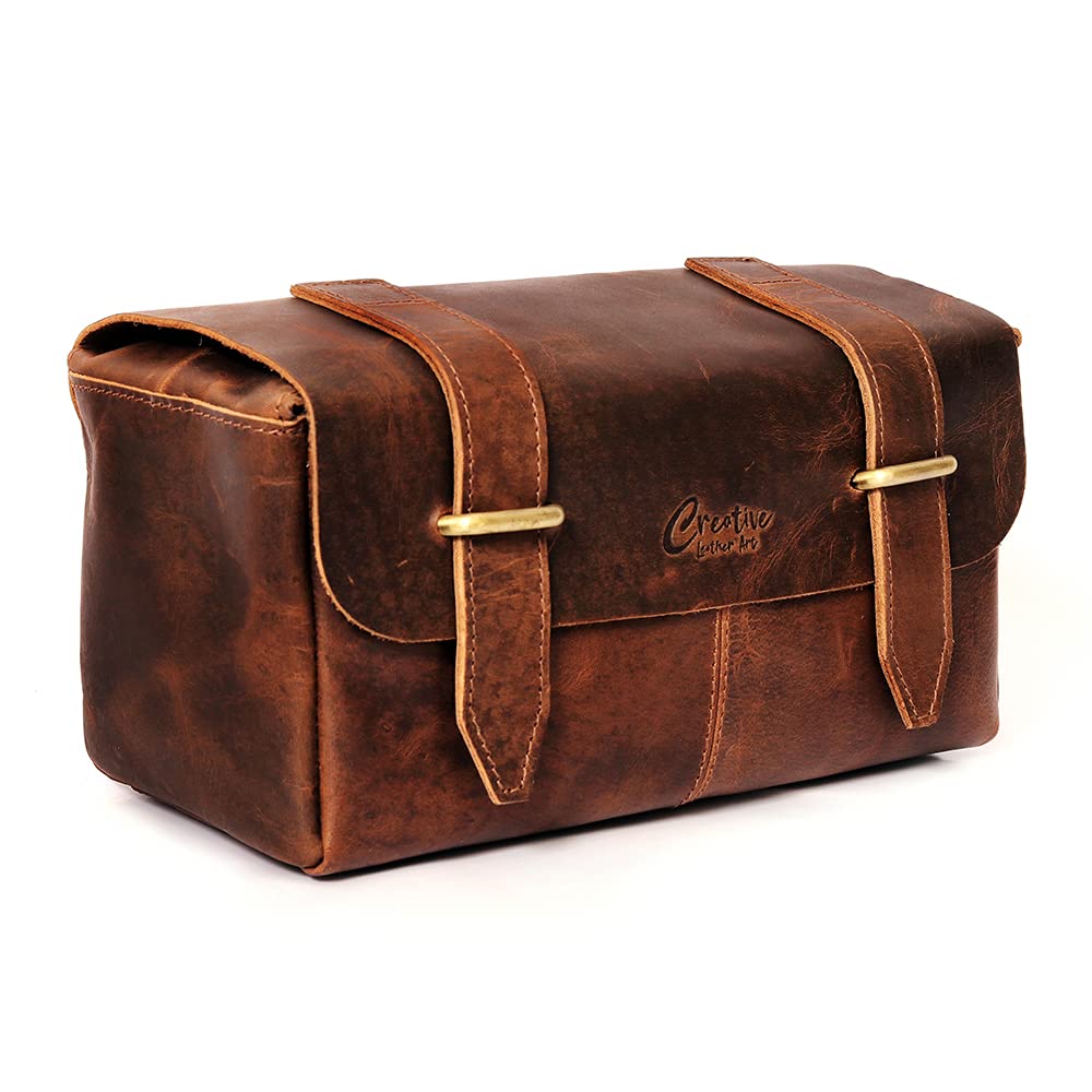 Premium Leather Toiletry Bag for Women - Waterproof Travel Cosmetic Organizer with Multiple Pockets - Perfect for Travel, Gym, and Everyday Use