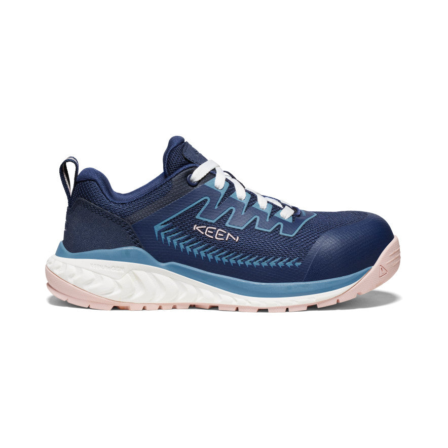 Women's Arvada Work Sneaker with Carbon Toe - Navy/Peach Whip | Comfortable & Durable Safety Shoes for Construction, Warehouse & Outdoor Work
