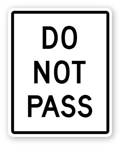 Peel & Stick 'Do Not Pass' Traffic Sign Wall Decal - 19.25