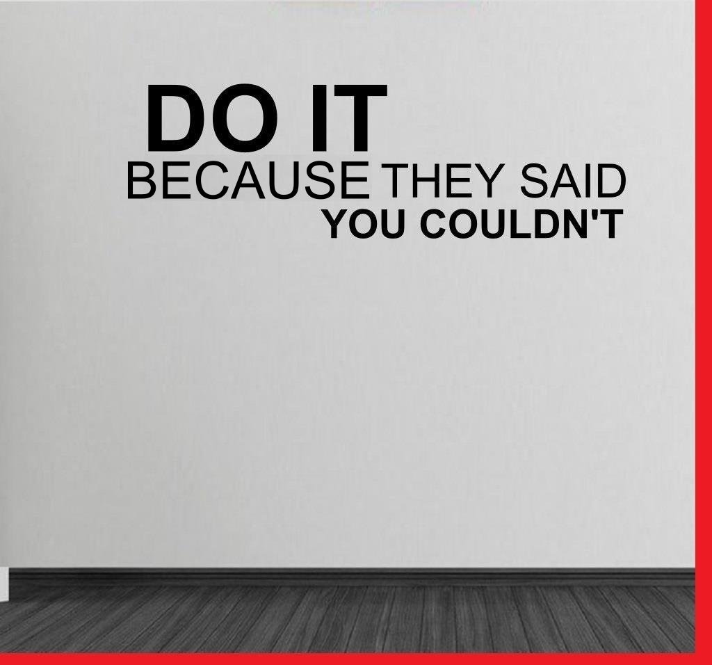 Inspirational Do It Home & Gym Wall Decal Sticker - Motivational Quote Vinyl Art for Home Office & Workout Room Decor