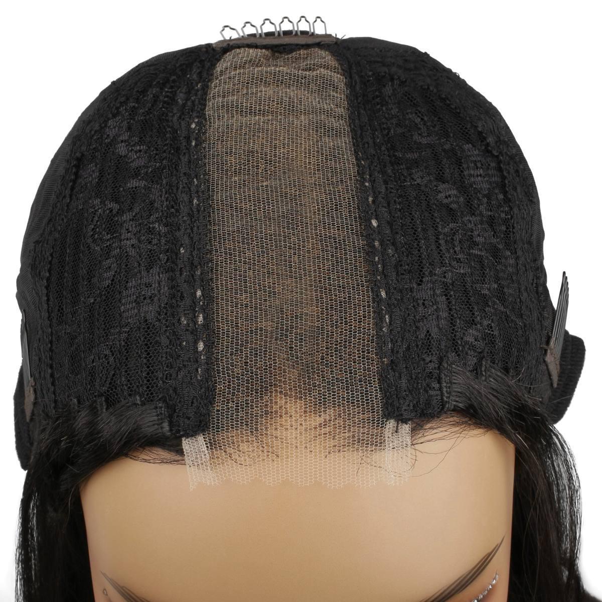 Yaki Straight 2x6 HD Lace Closure 100% Human Hair Glueless Wig - Natural Black Brazilian Hair for Women, Pre-Plucked with Baby Hair, Breathable & Comfortable for Daily Wear, Parties & Special Occasions