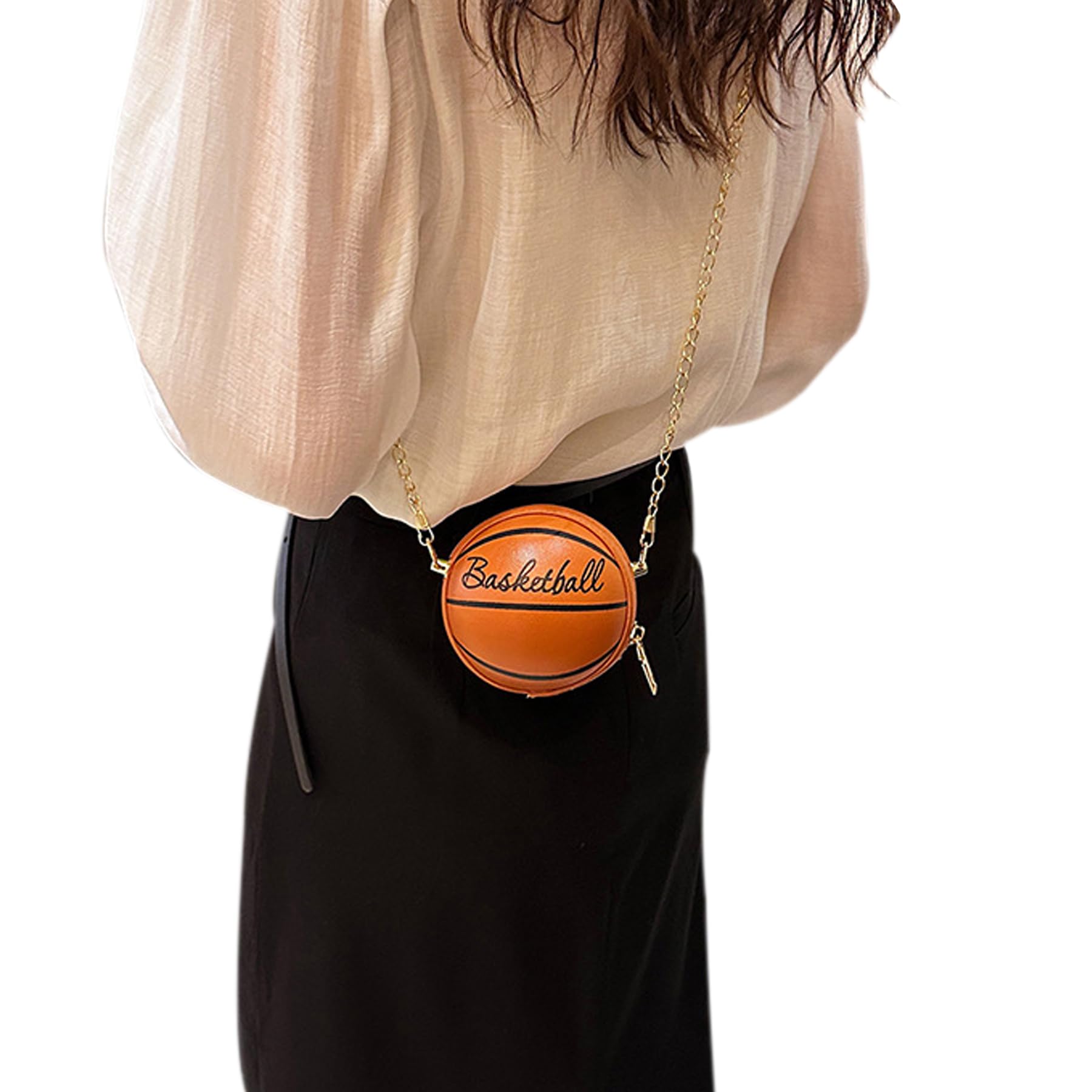 Girls Basketball Crossbody Bag - Mini Round Ball Shoulder Purse for Kids | Perfect for School, Sports Games & Casual Outings