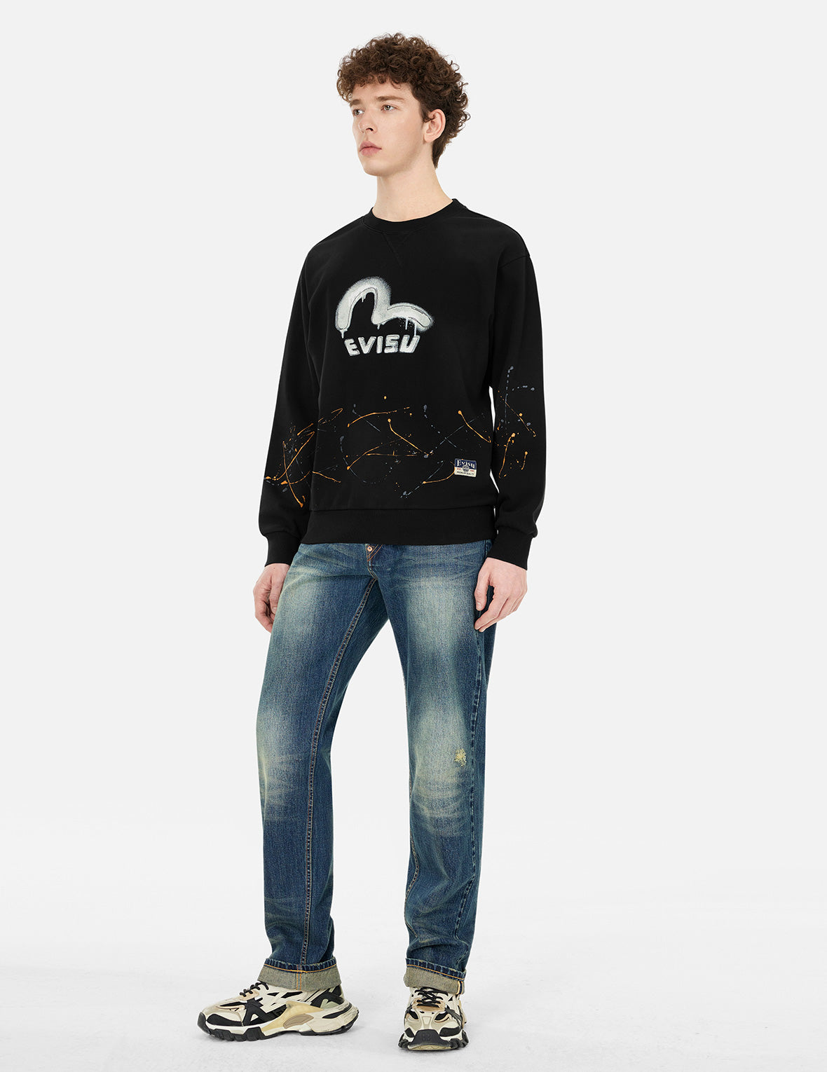 Stylish Logo & Seagull Print Relaxed Fit Sweatshirt - Cozy Casual Wear for Men & Women | Perfect for Lounging, Travel & Outdoor Activities