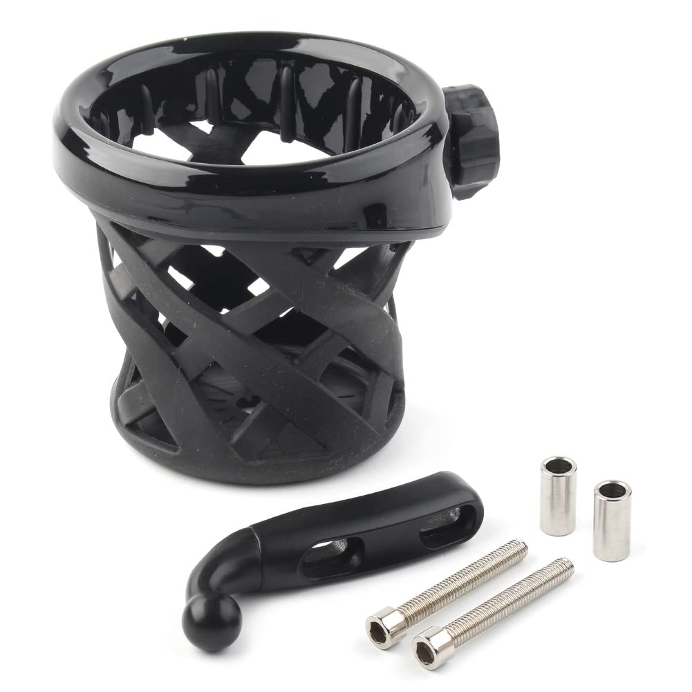 Universal Motorcycle Handlebar Cup Holder for Honda Goldwing GL1800 (2001-2021) & F6B (2013-2021) - Black - Durable Drink Mount for Bikes, Perfect for Long Rides & Road Trips