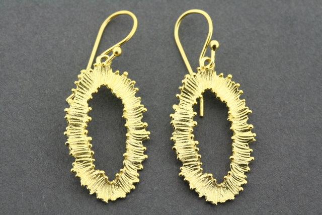Feathered Almond Earrings - Gold Plated Dangle Earrings for Women | Boho Chic Jewelry for Parties, Weddings & Everyday Wear