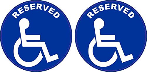 Wheelchair Reserved Vinyl Stickers - 2 Pack (3x3 Inches) - Durable, Waterproof Decals for Parking Signs, Wheelchair Accessible Areas & Public Spaces