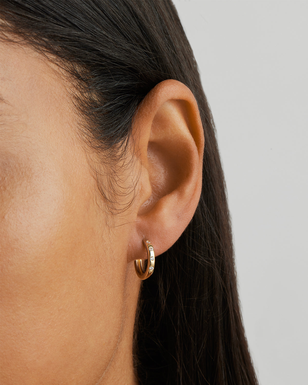 14K Solid Gold Cosmic Lab-Grown Diamond Hoop Earrings for Women - Sparkling Everyday Luxury Jewelry for Gifts & Special Occasions