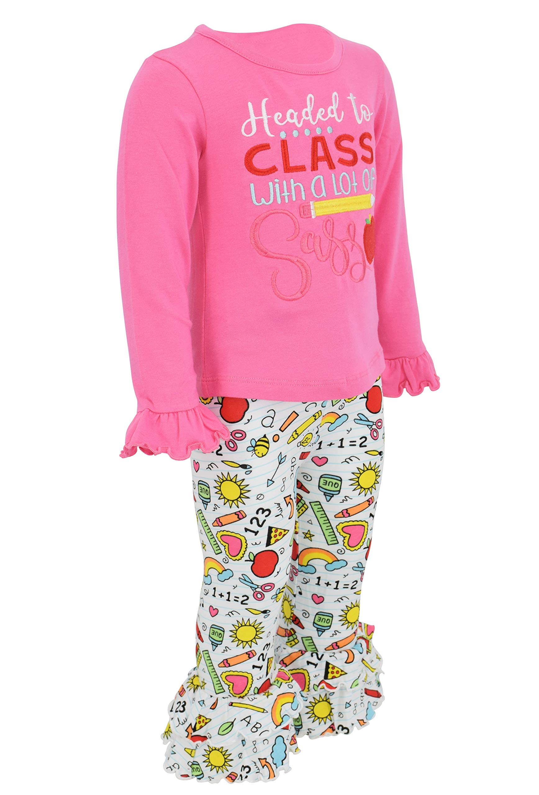 Baby Girls 2-Piece Ruffle Leggings & Shirt Set for Toddler Playtime