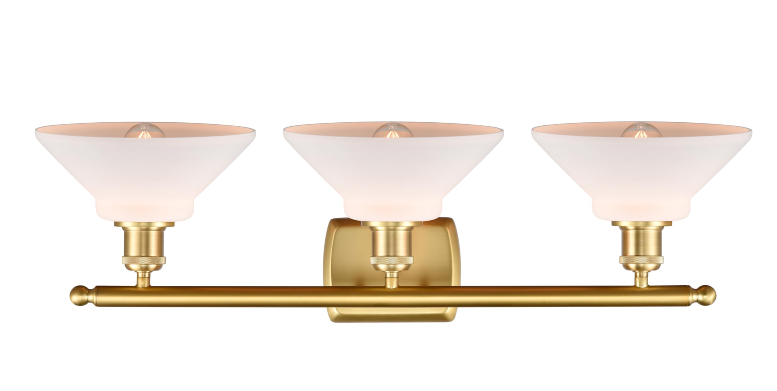 Innovations Lighting Orwell 3-Light Bathroom Vanity Light - Modern Brushed Gold Finish, Dimmable LED, Perfect for Bathroom, Powder Room & Dressing Area Makeup Lighting