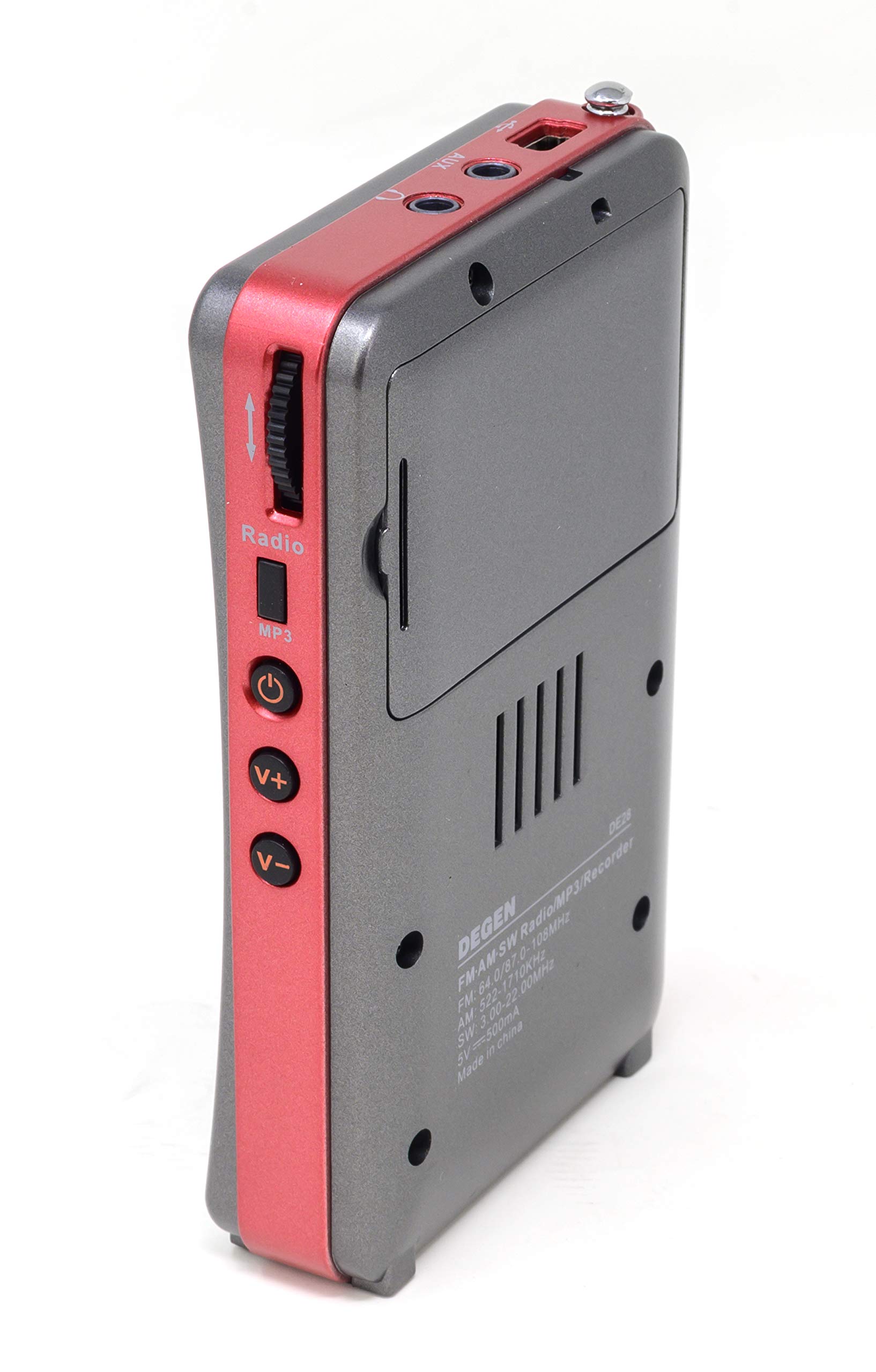 DEGEN DE28 Portable 3-in-1 AM/FM/SW Radio with MP3 Player, Voice Recorder & Micro SD/TF Card Reader - Perfect for Emergency, Outdoor Adventures & Home Use