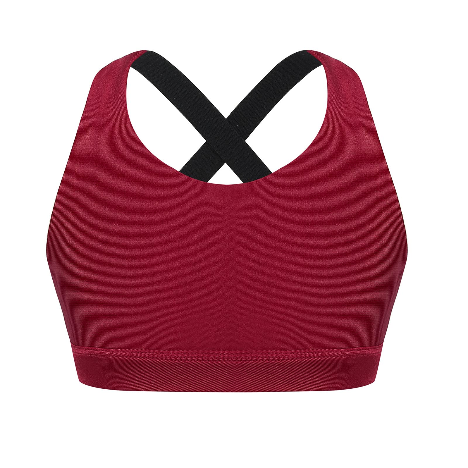 Moily Big Girls Racerback Padded Sports Bra - 2 Pack Workout Crop Top for Gymnastics, Dance, Yoga & Athletic Activities | Breathable Support for Teens & Active Girls