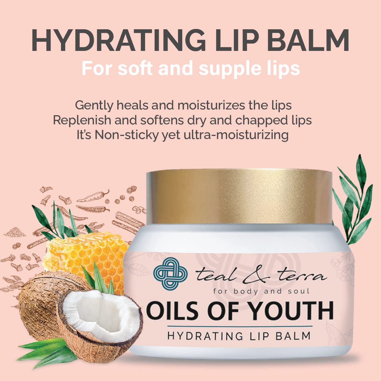 Teal & Terra Skincare Combo Pack: Kumkumadi Oil Tailam (30ml) & Hydrating Lip Balm (30g) | Night Serum for Skin Brightening & Glowing Complexion | Reduces Pigmentation & Moisturizes Dry Lips | Perfect for Nighttime Skincare Routine & Daily Lip Care