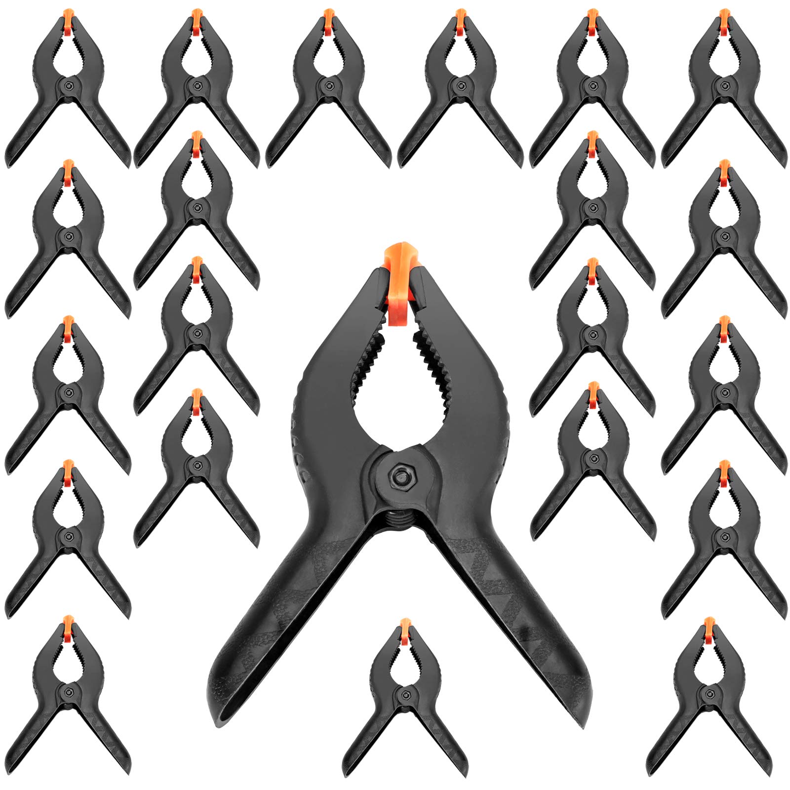 ZOENHOU 22-Piece 6-Inch Spring Clamp Set - Heavy Duty Nylon Plastic Clips with Flexible Jaw Pads & Anti-Slip Handles for Woodworking, Photography Backdrops, Studio Crafts, DIY Projects, Home Improvement, and Artwork