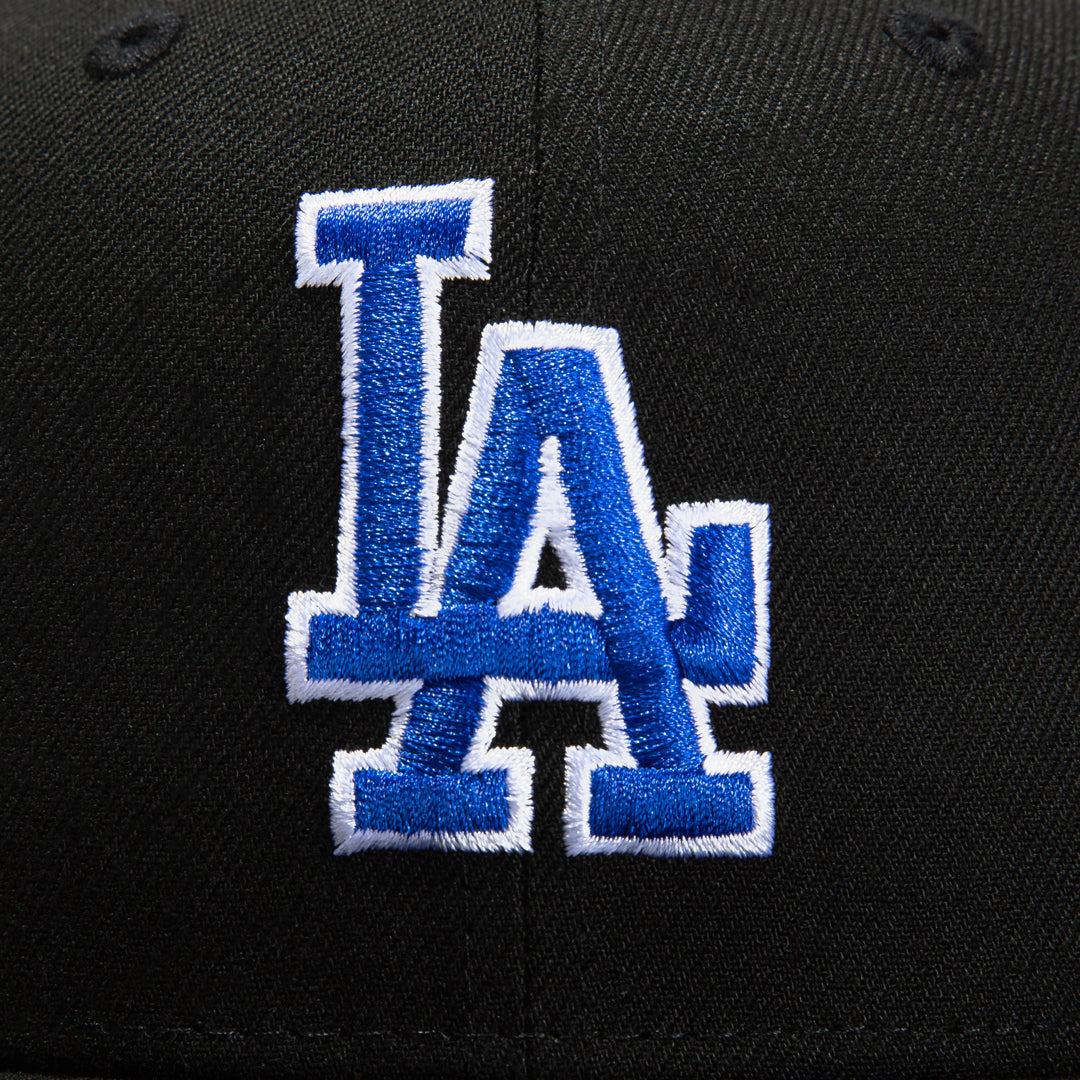 New Era 59Fifty Black Los Angeles Dodgers 100th Anniversary Patch Snapback Trucker Hat - Adjustable Baseball Cap for Men & Women - Perfect for Baseball Games, Sports Events & Casual Wear