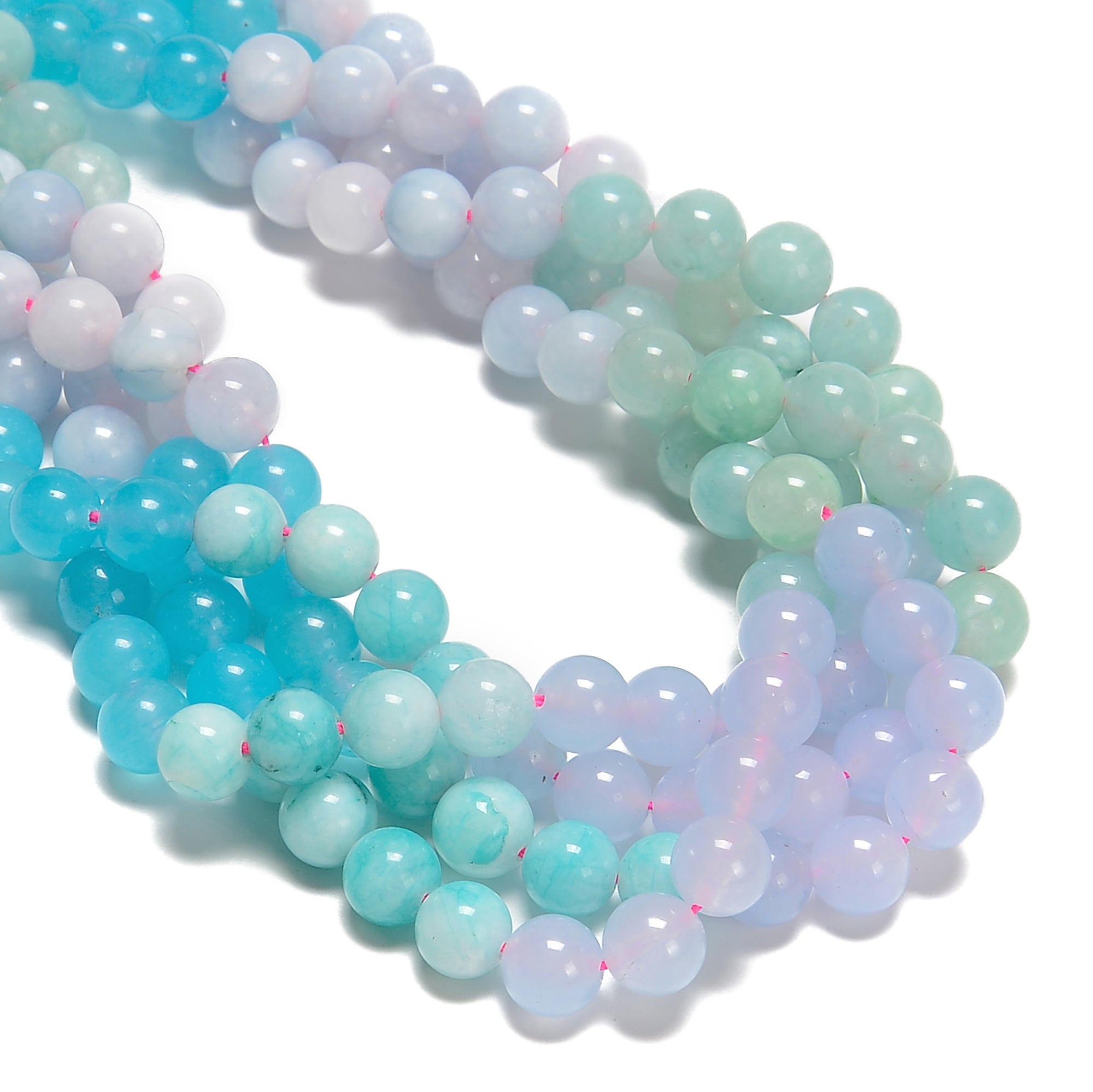Natural Multi-Color Dyed Jade 8mm Round Beads - 15.5 Inch Smooth Strand for Jewelry Making, Bracelets & Necklaces - DIY Craft Supplies for Beaders and Jewelry Designers