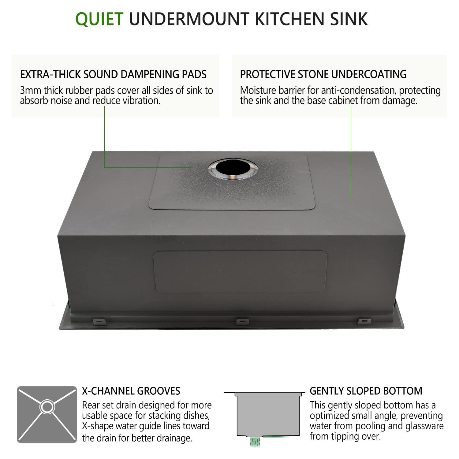 33x22 Inch Black Drop-In Kitchen Sink - 16 Gauge Stainless Steel Topmount Single Bowl Workstation Sink for Modern Kitchens | Perfect for Cooking, Washing Dishes & Food Prep