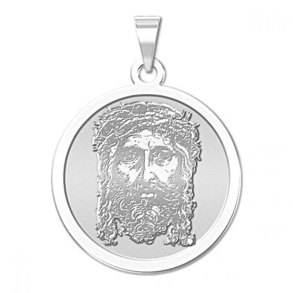 14K Yellow Gold Holy Face of Jesus Religious Medal - 2/3 Inch Round Charm (Dime Size) | Catholic Jewelry for Necklace, Bracelet & Keepsake | Perfect for Baptism, First Communion & Devotional Gifts