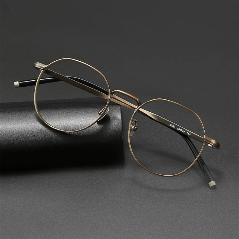 Stylish Unisex Black Titanium Round Full Rim Eyeglasses M137 - Perfect for Reading, Work & Everyday Fashion