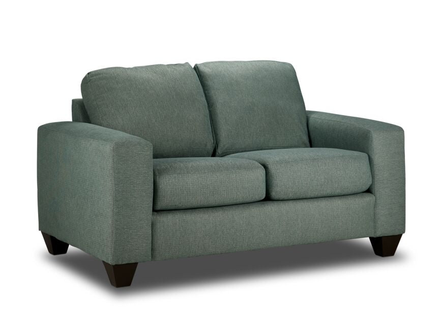 Cindy Loveseat Jade Green Velvet Sofa - Modern Small Space 2-Seater Couch for Living Room, Apartment & Office - Cozy Comfortable Loveseat with Sturdy Wooden Legs