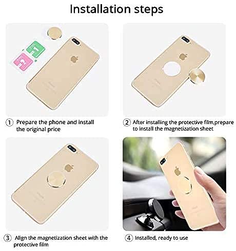 SALEX Magnetic Car Phone Holder - Rose Gold with 4 Adorable Pink Metal Plates | Universal Smartphone Mount for iPhone, Samsung, Google Pixel | Perfect for Driving, Commuting & Road Trips