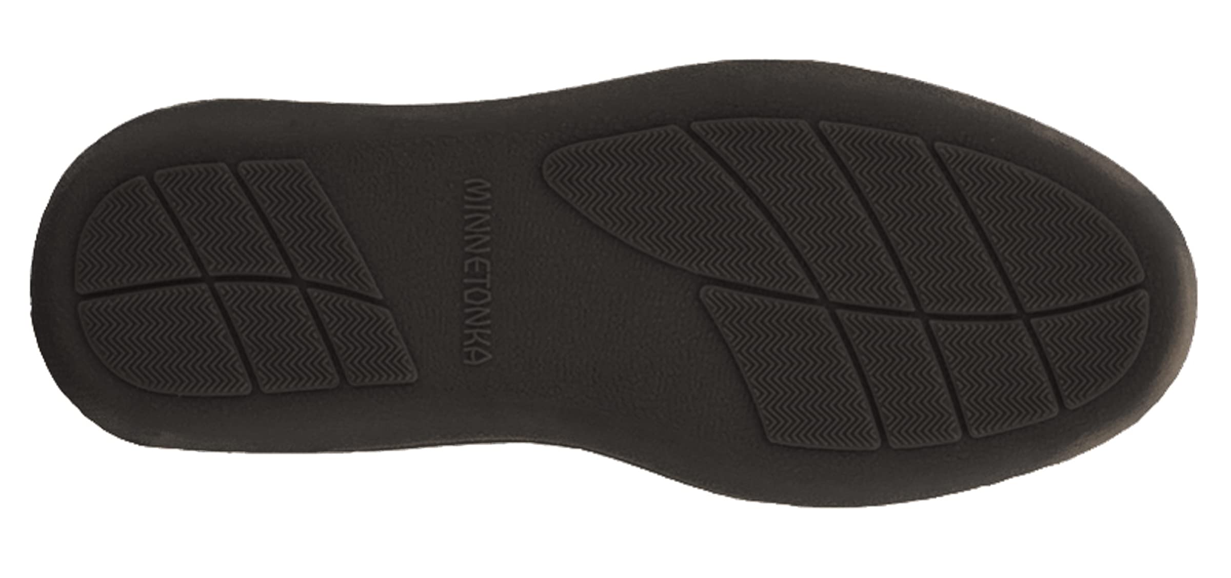 Minnetonka Men's Sheepskin Hardsole Moccasin Slippers - Soft Indoor/Outdoor House Shoes for Comfort & Warmth - Black, Size 12 M - Perfect for Home, Office & Casual Wear