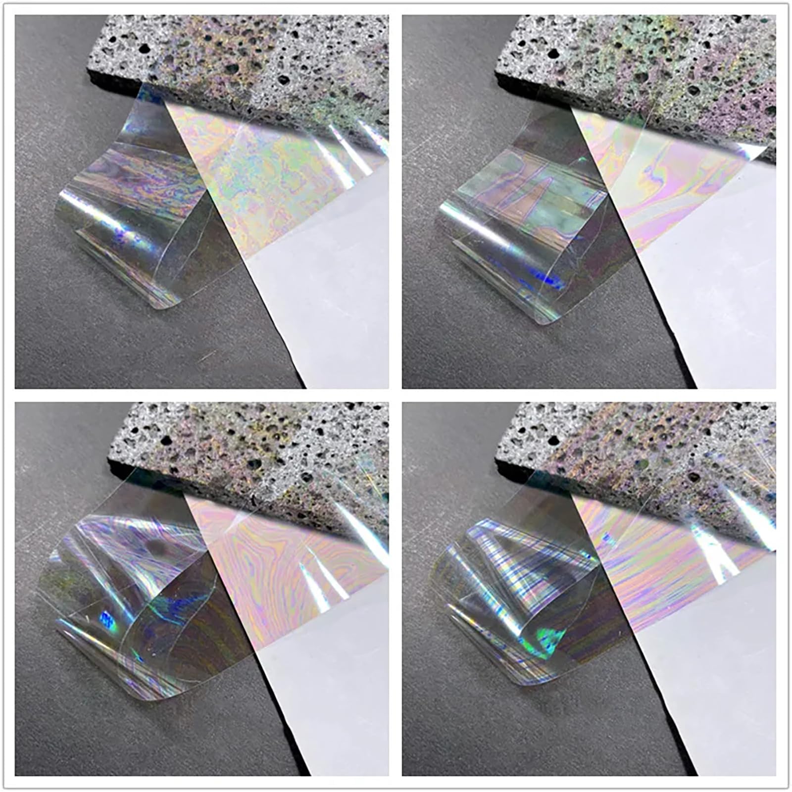 JCAKES 20 Rolls Holographic Nail Foil Sheets - Iridescent Nail Art Transfer Foil for Manicure, Nail Stickers & Decals - Perfect for DIY Nail Designs, Salon Use & Party Nail Art Decorations