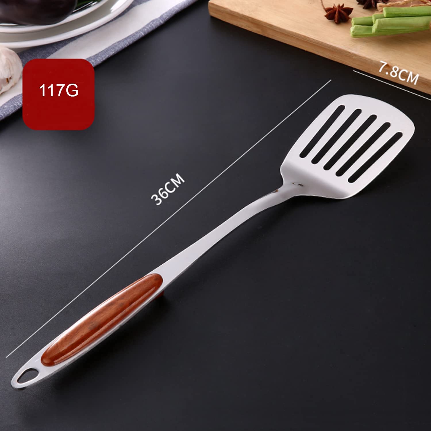 NAIDEV Stainless Steel Slotted Turner Flipper - Professional Kitchen Cooking Utensil for Pancakes, Eggs, Burgers & More - Durable Pancake Spatula for Grilling, Frying & Baking - Perfect for Home Chefs & Restaurants