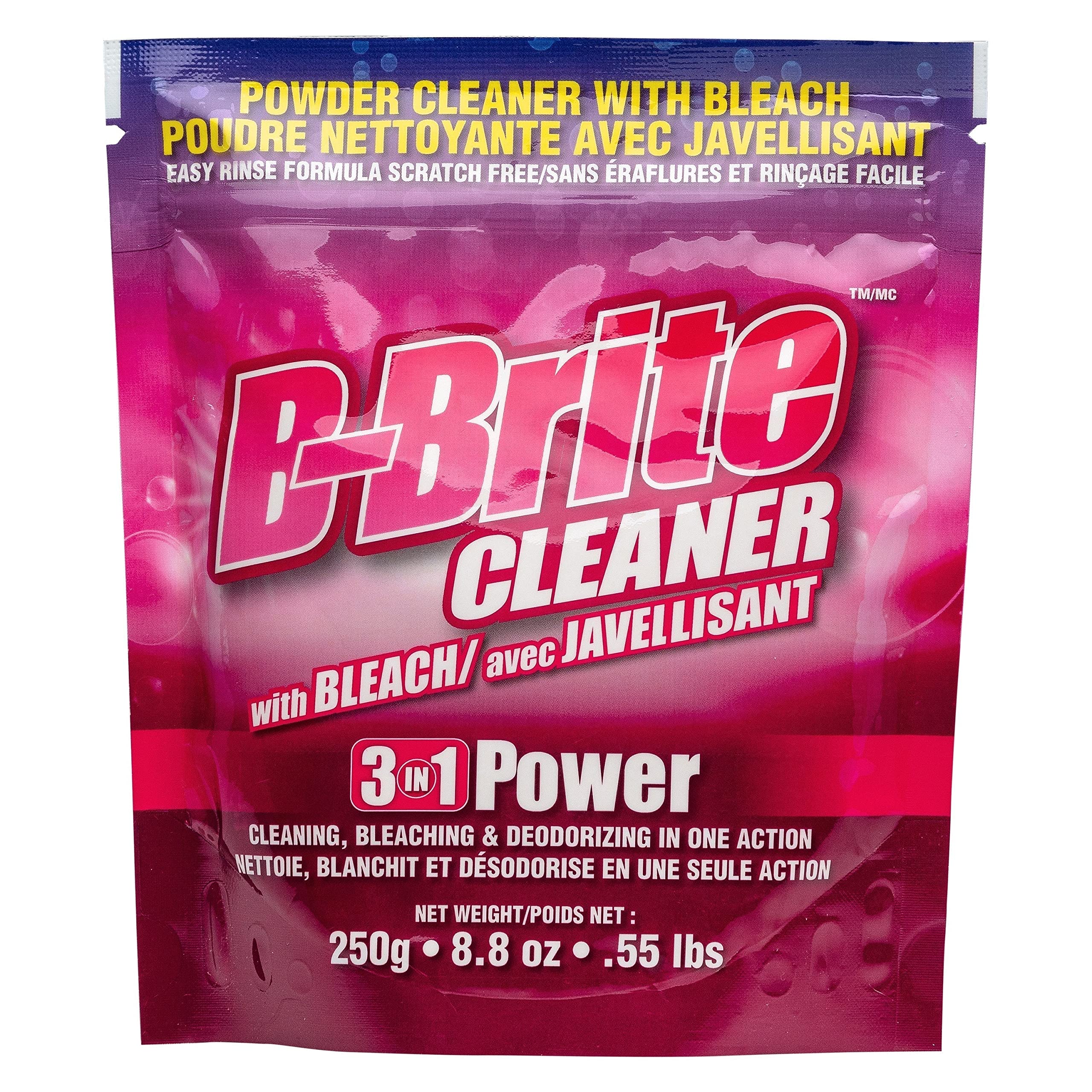 B-Brite Bleach Cleaning Powder - Multi-Purpose Bathroom & Kitchen Cleaner for Showers, Tiles, Floors, Dishware & Stainless Steel | Heavy Duty Degreaser | Bulk 250g (6 Pack) - Perfect for Deep Cleaning Homes, Restaurants & Commercial Spaces