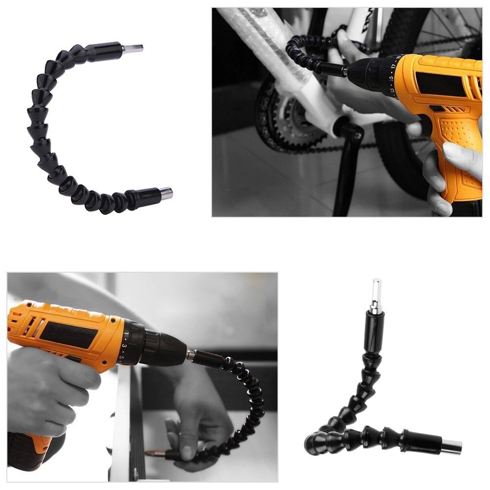 11.6 Inch Flexible Drill Bit Extension - Magnetic Hex Screwdriver Adapter with 1/4