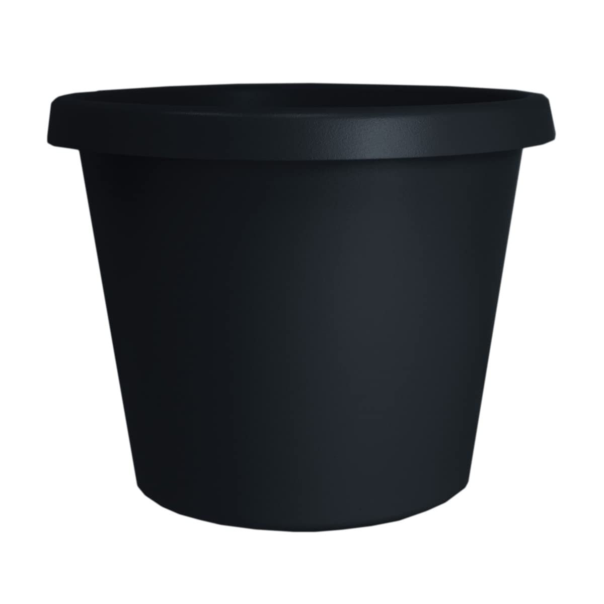 The HC Companies 16 Inch Round Prima Planter - Durable Plastic Flower Pot with Rolled Rim for Indoor & Outdoor Plants, Herbs, Succulents - Perfect for Home Decor, Garden, Patio, and Balcony Use (Black)