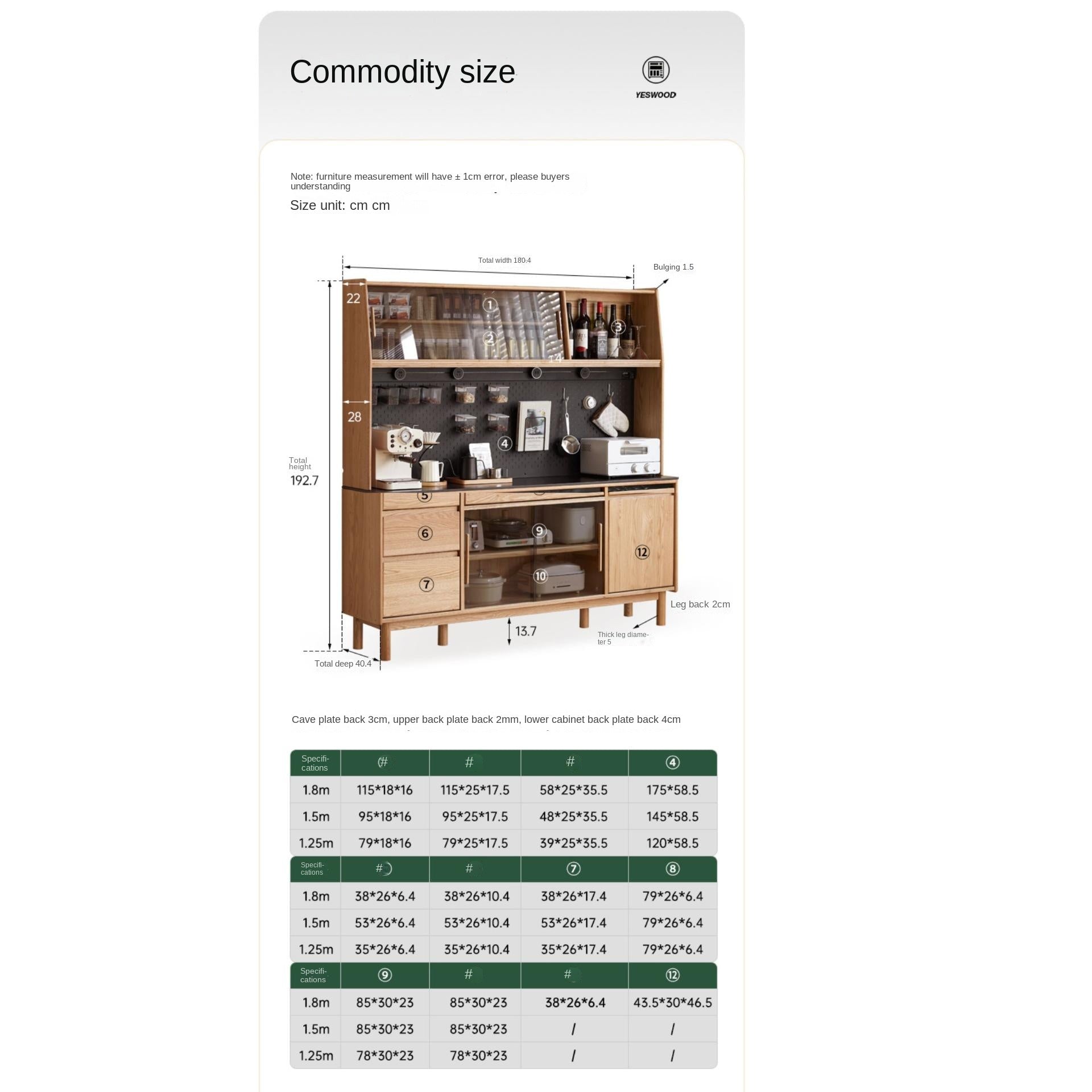 Solid Oak Wood Modern Rock Board Sideboard - Stylish and Durable Storage Cabinet for Living Room, Dining Room, or Entryway