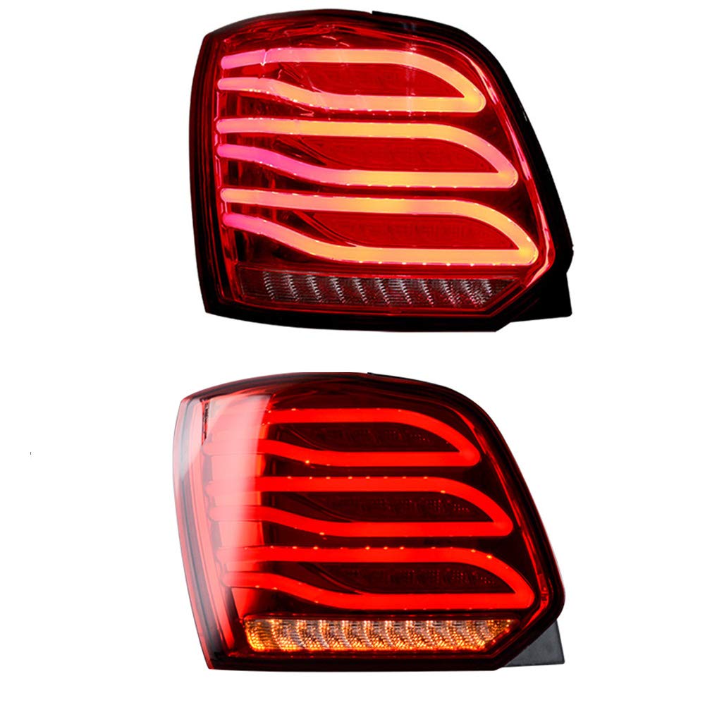 2011-2017 VW Polo LED Taillights Assembly - DRL Brake Reverse Light Replacement with 1 Year Warranty | Upgrade Your Car's Rear Lighting for Night Driving & Safety