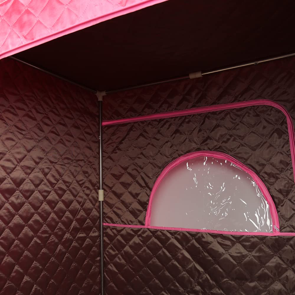 Portable Steam Sauna 80×100×170 cm with 2 Steam Generators, 2 Beds, Waterproof Home Sauna Cabin, Full Body Personal Spa Sauna (Red) - Perfect for Home Relaxation, Detox & Muscle Recovery