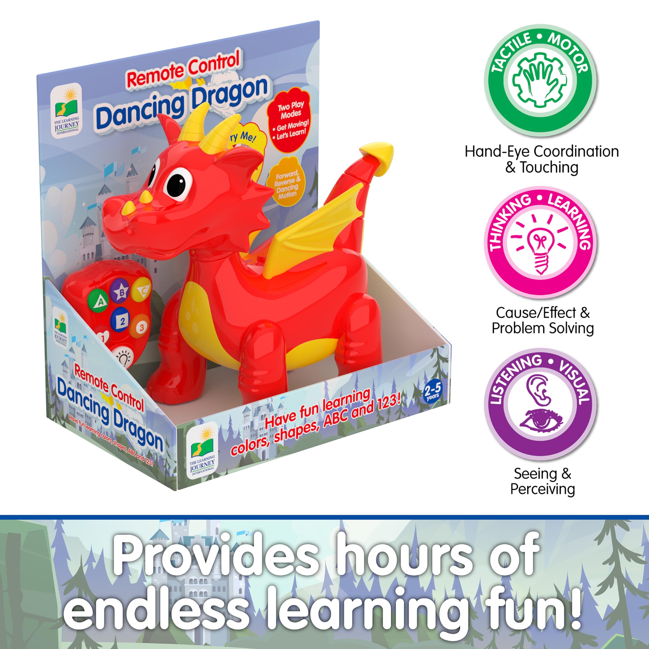 The Learning Journey Play & Learn - Award-Winning Infrared Remote Control Dancing Dragon Toy for Toddlers Ages 2+ | Interactive Learning & Fun Playtime Gift for Boys & Girls | Perfect for Birthday Parties, Preschool Education & Indoor Play Activities
