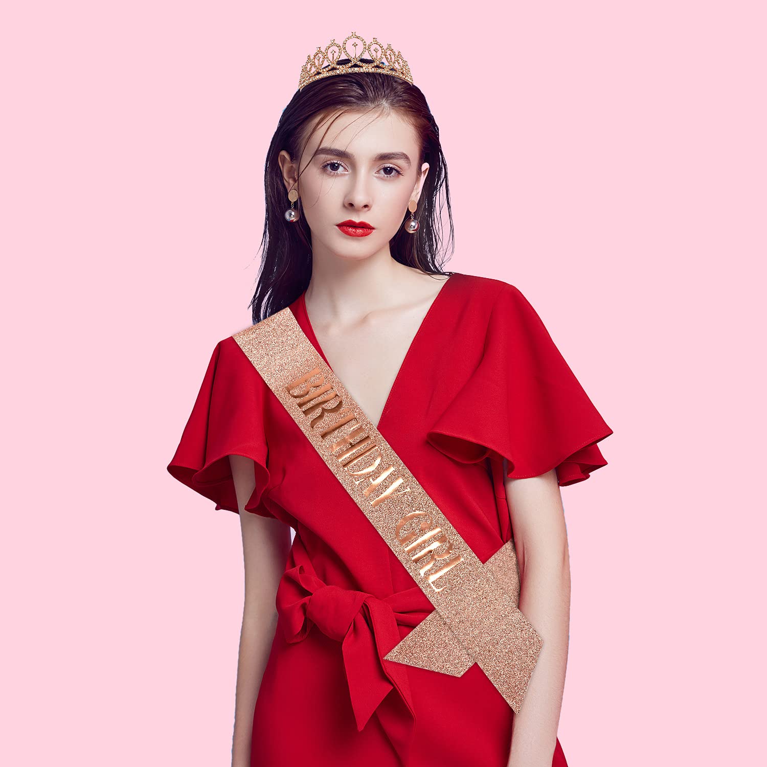 Elegant Birthday Crowns & Tiaras for Women - Glittering Birthday Sash for Parties, Bachelorette & Special Occasions | Perfect for Birthday Celebrations, Bridal Showers & Girls' Night Out