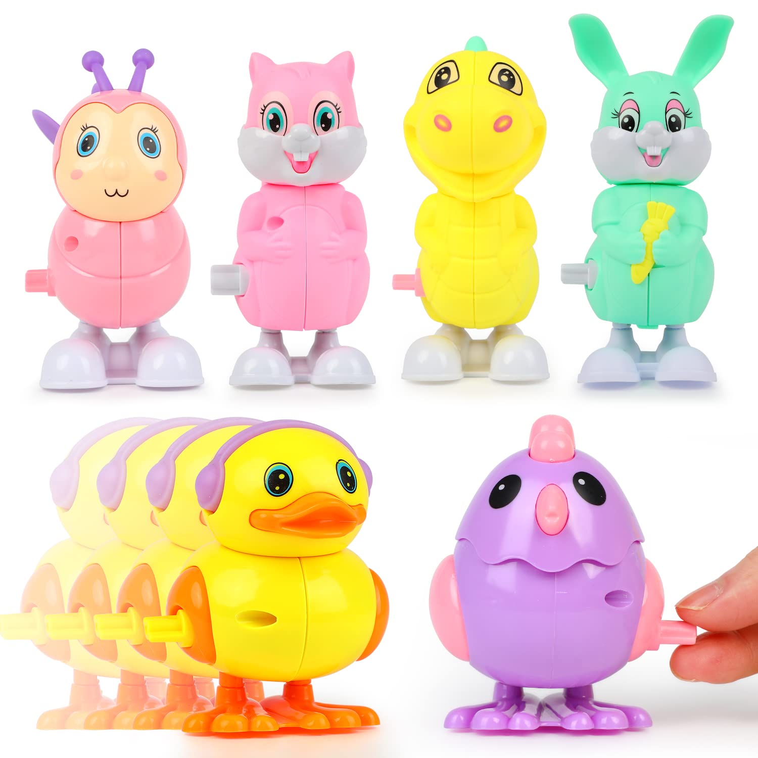 LOKIPA 6PCS Large Easter Wind Up Toys for Kids - Fun Easter Egg Hunt Prizes, Basket Stuffers & Party Favors - Perfect for Easter Decorations & Spring Celebrations