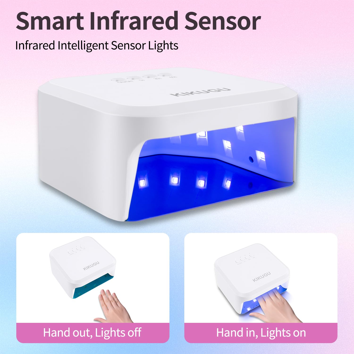 Professional UV LED Nail Lamp for Gel Polish - 18W Fast Curing with Auto Sensor, 18 LED Beads - Perfect for Salon & Home Manicures (White) | At-Home Nail Care & Professional Salon Use