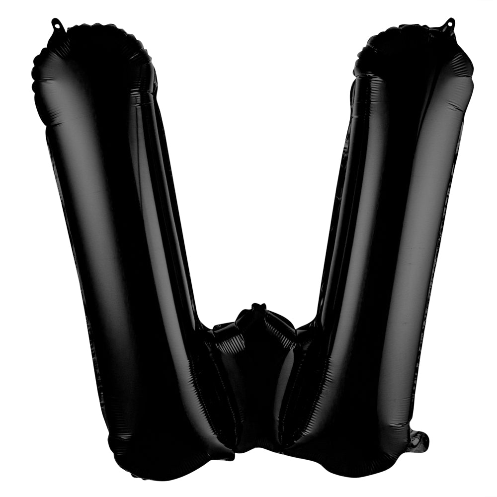 Balloonify Black Mylar Letter W Balloon - 40 Inch Large Foil Alphabet Balloon for Birthday Party Decorations, Wedding, Graduation & Baby Shower Events (1 Count Box)