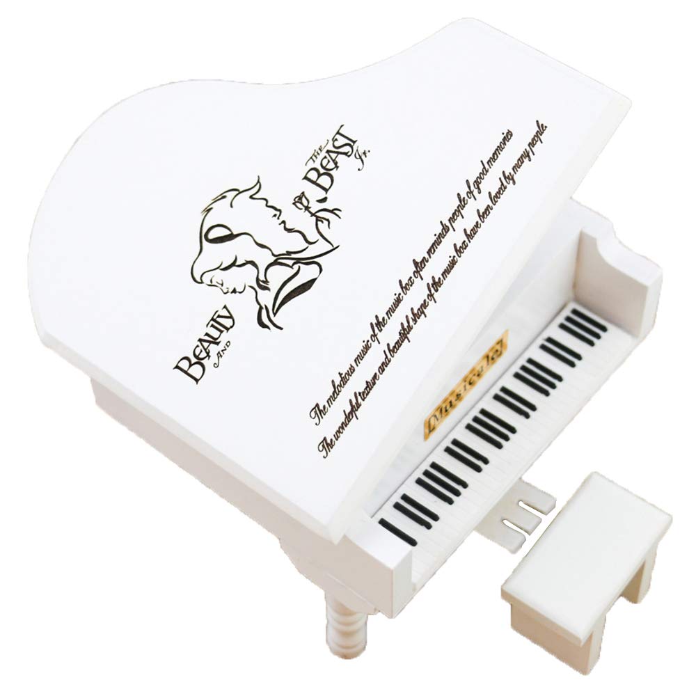 Beauty and The Beast Music Box - Handcrafted Wooden Windup Piano Musical Box with Engraved Design, Plays Classic Theme Song - Perfect Gift for Disney Fans, Collectors & Romantic Occasions
