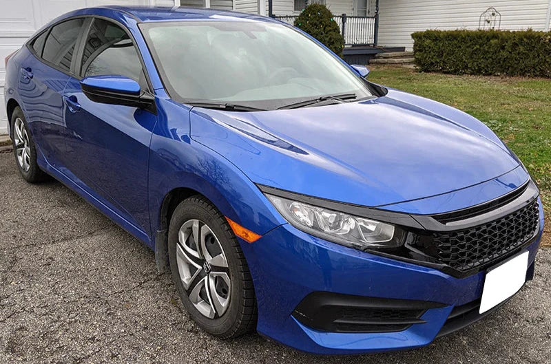 2019-2021 Honda Civic Coupe/Sedan Front Grille - Honeycomb Mesh Style Gloss Black Replacement | Perfect for Car Upgrades & Customization