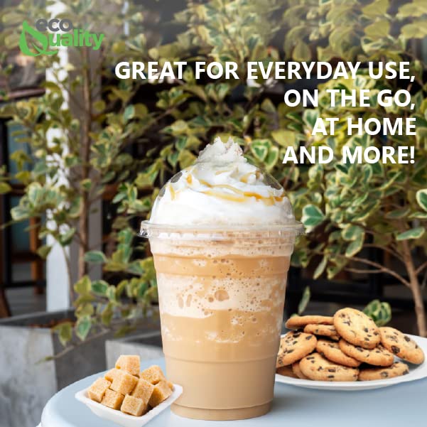 10 oz Clear Plastic Disposable Cups with Dome Lids - 1000 Pack | Iced Coffee, Smoothie, Juice, Soda & Cocktail Drinkware | Perfect for Coffee Shops, Bubble Tea, Parties & Takeout Restaurants | BPA-Free Pet Cups for Cold Beverages & Desserts Like Parfaits