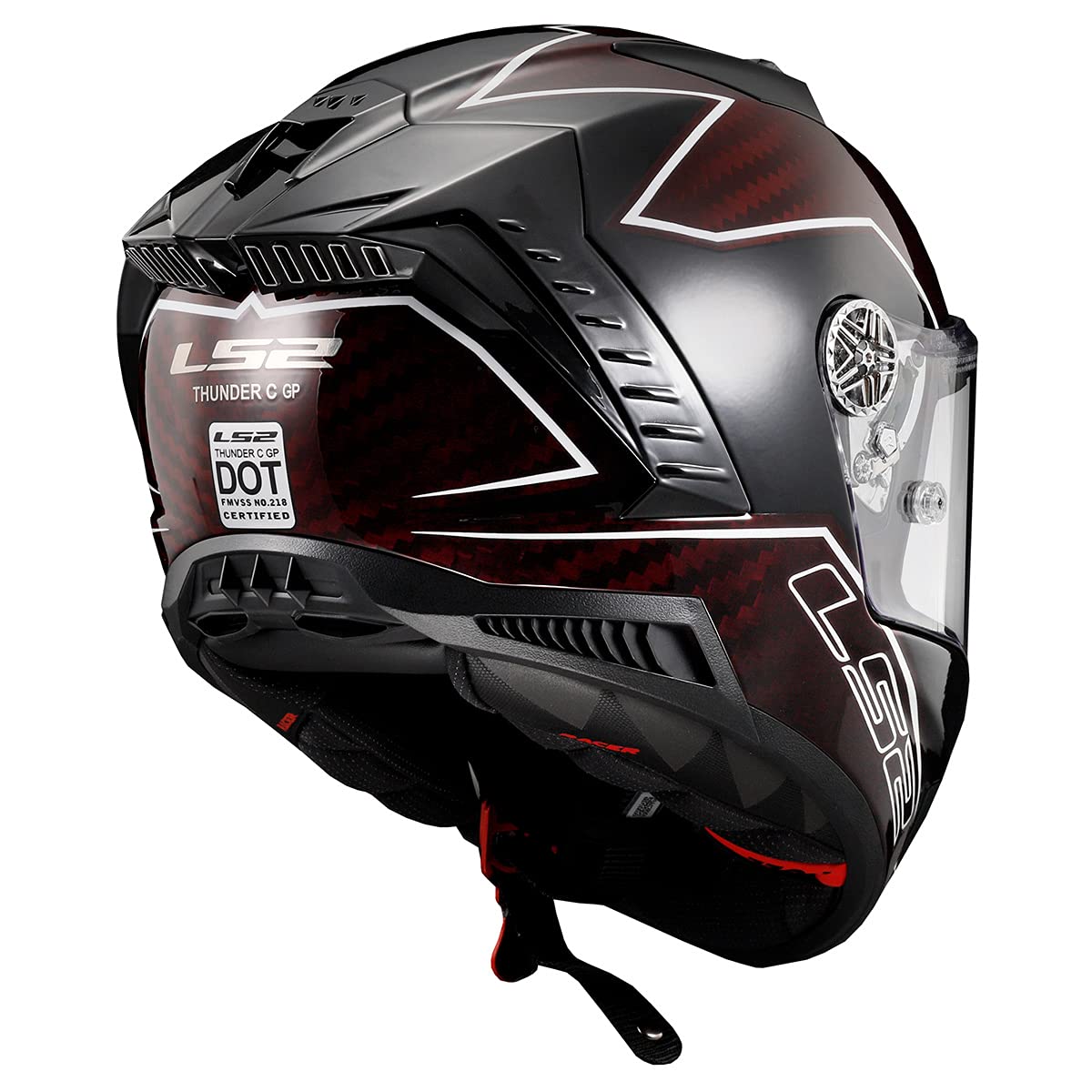 LS2 Thunder Carbon Lightning Motorcycle Helmet (Gray/Black) - 2X-Large - Lightweight & DOT Certified for Street Biking & Cruiser Riders