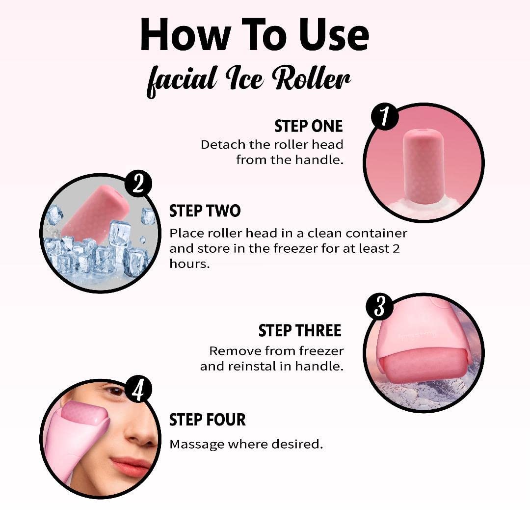 Facial Ice Roller for Puffiness Relief - Reusable Ice Cube Mold for Eye & Face Care - Beauty Skin Care Set for Cooling & Soothing
