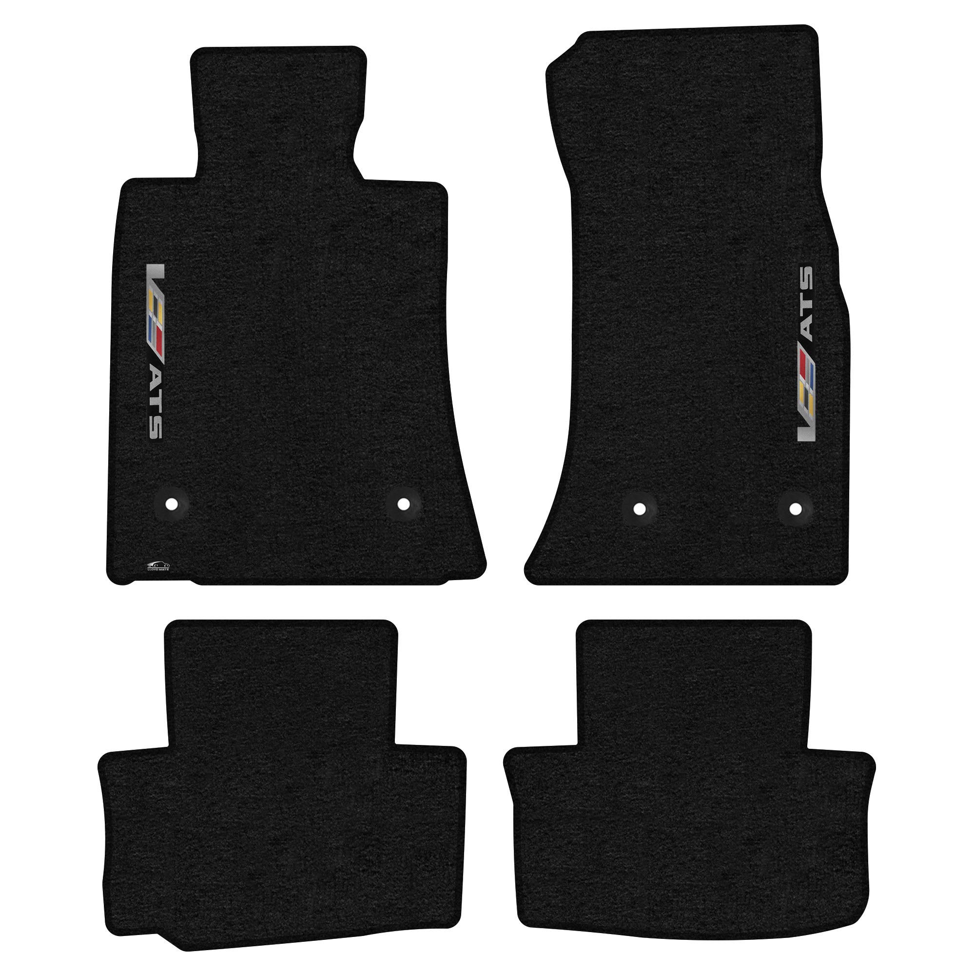 Premium Custom-Fit Carpeted Floor Mats for 2017-2019 Cadillac ATS-V Sedan - Luxury Car Floor Liners with Sideways Logo (Charcoal, 4-Piece Set) - Perfect for Daily Commuting, Road Trips & Protecting Your Vehicle Interior