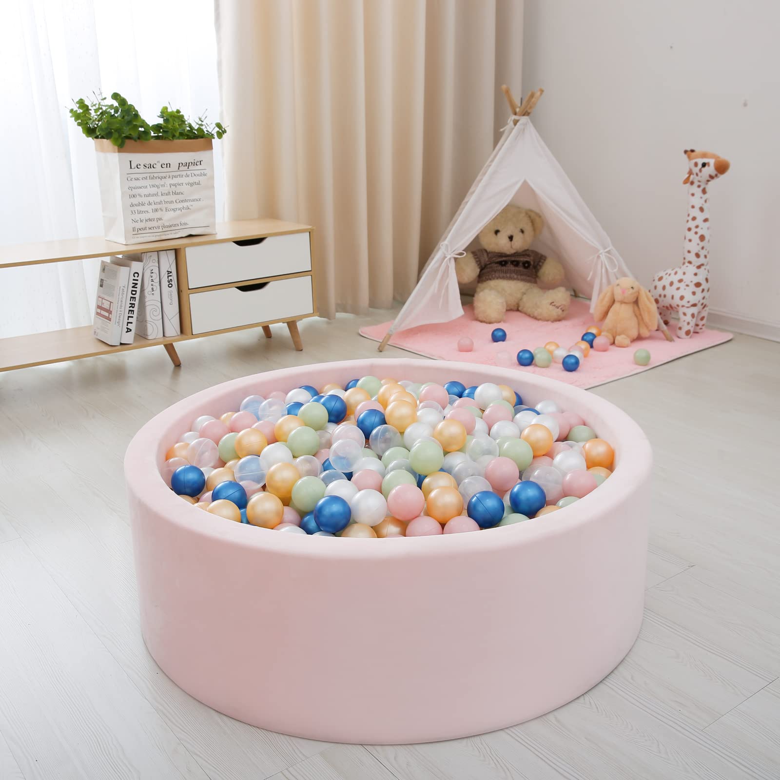 100-Piece Soft Plastic Ball Pit Balls for Kids - Crush-Proof Play Balls for Boys & Girls | Toddler Ball Pool, Play Tent & Kiddie Pool Water Toys | Perfect for Indoor Playrooms, Birthday Parties & Daycare Decorations