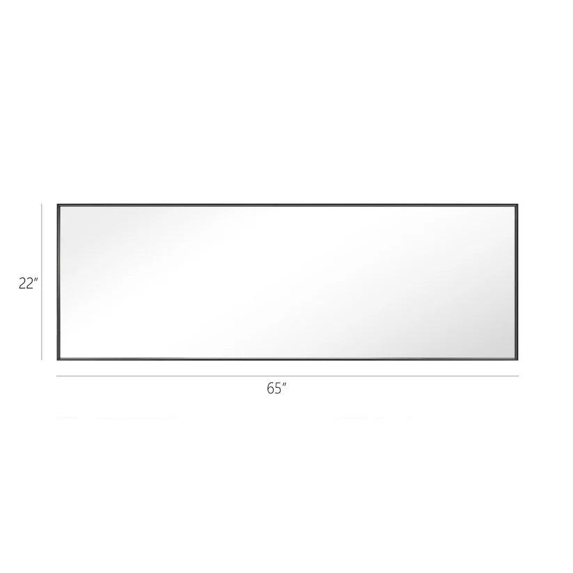 Sleek Modern Black Aluminum Framed Wall Mirror - Full Length Floor Mirror for Bedroom, Living Room & Entryway Decor