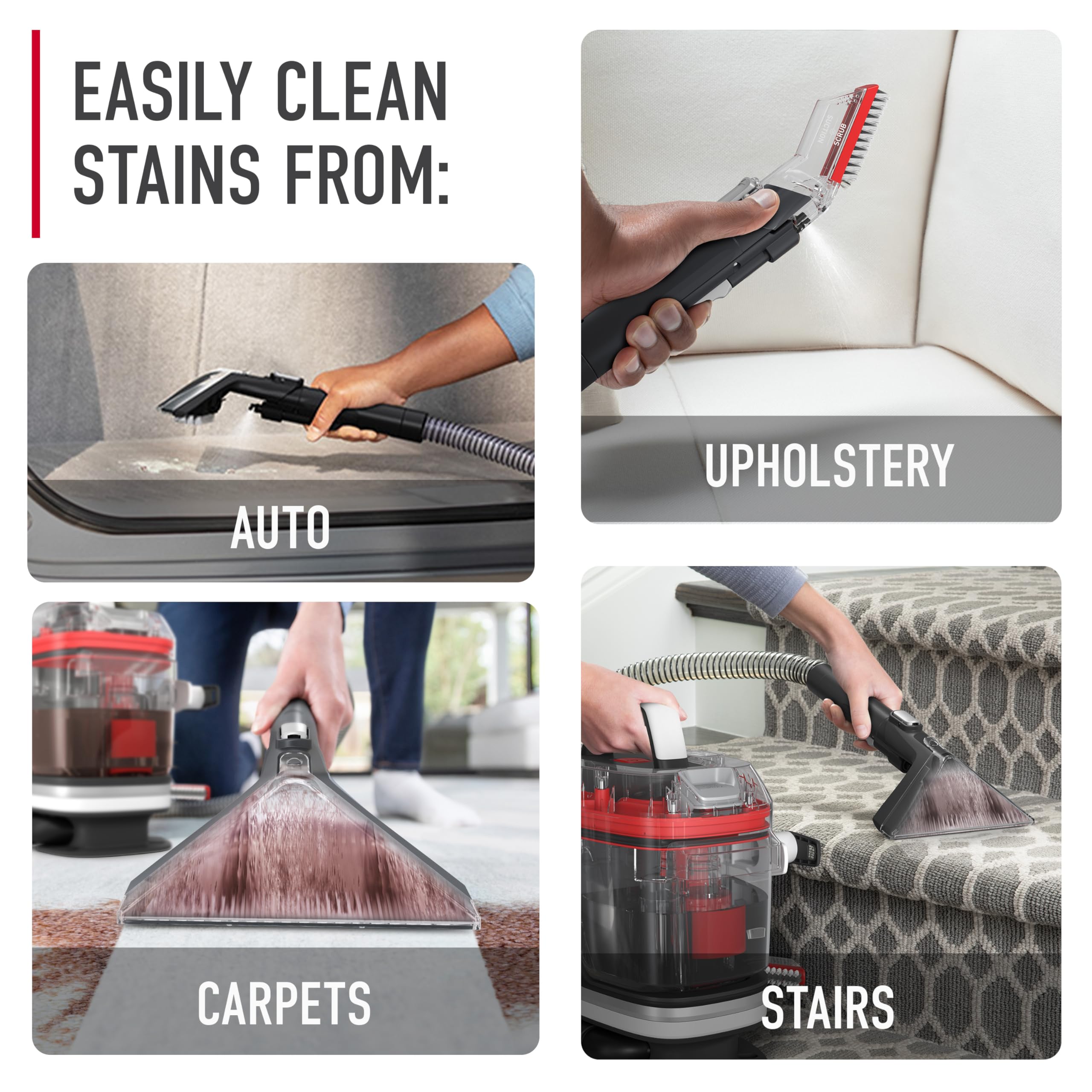 Hoover CleanSlate Plus Portable Carpet & Upholstery Spot Cleaner with Oxy Premixed Solution - FH14050 Carpet Stain Remover & AH30941 Odor Neutralizer for Home, Pet Accidents, and Sofa Cleaning